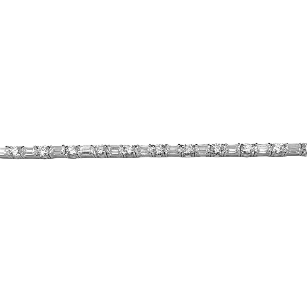 Emerald & Round Tennis Bracelet VVS Lab Stones